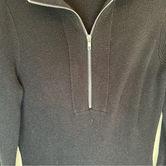 Abercrombie & Fitch Black knee-length zip up sweater dress with mock neck - Picture 6 of 14